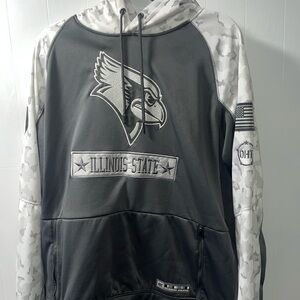 men’s large Illinois state white camo hoodie zip up pocket dri-fit